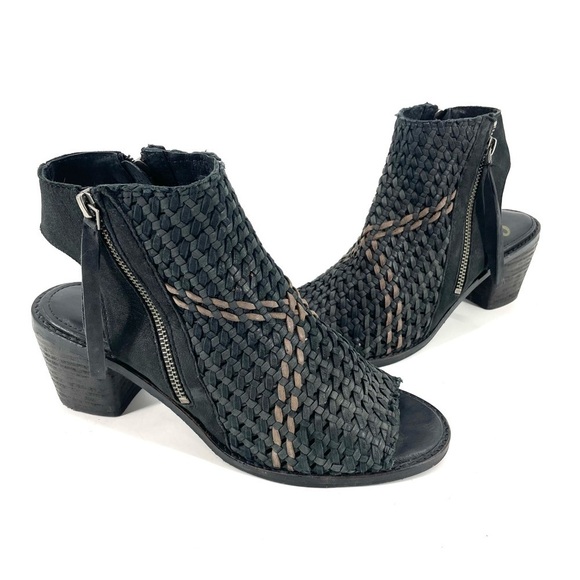 Sam Edelman Woven Leather Cooper Double Zip Ankle Bootie - Picture 1 of 6